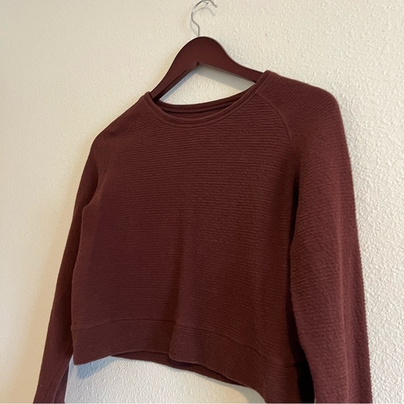Paragon Women's Lounge Crew Neck Raglan Cropped Sweatshirt Size Small - Picture 2 of 10